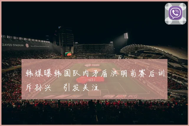 韩媒曝韩国队内矛盾洪明甫赛后训斥孙兴慜引发关注